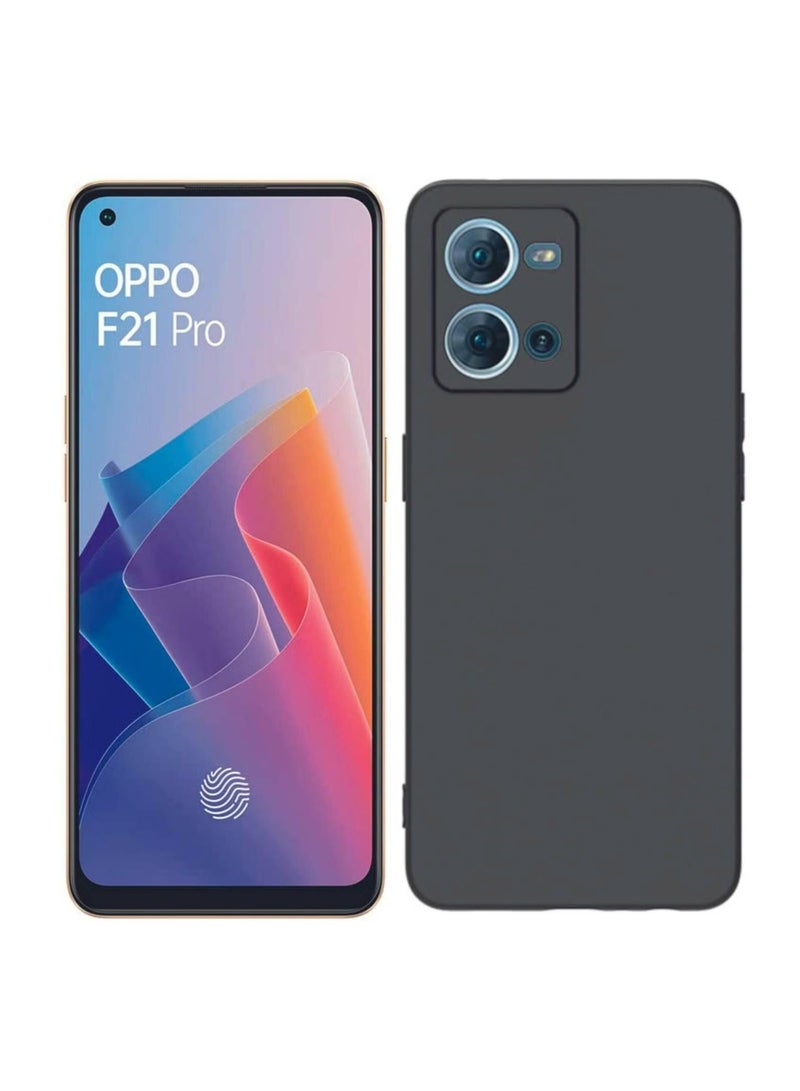 بروماس حافظة واقية لهاتف OPPO F21 Pro مع حماية من قطع الكاميرا باللون الأسود من مادة TPU