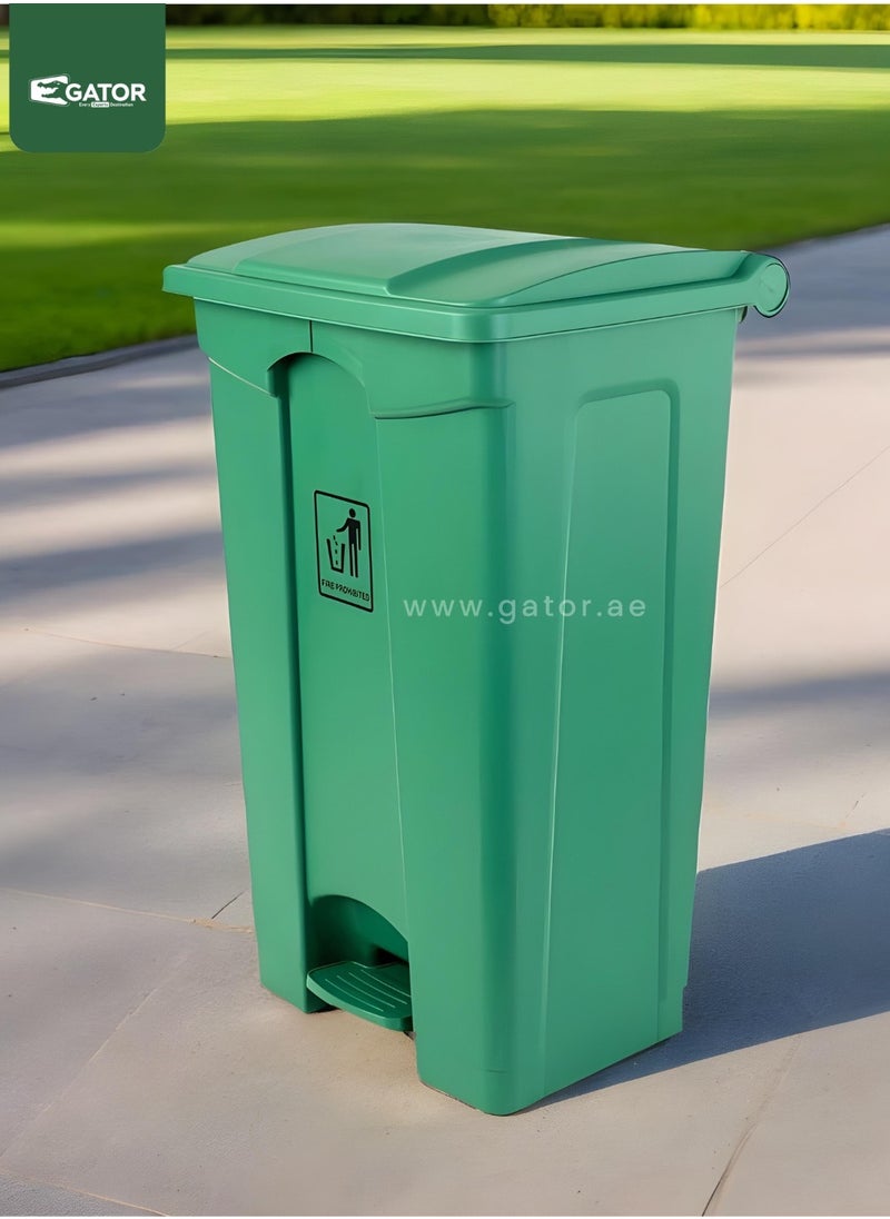 Gator - Gator Plastic Garbage Bin with Pedal Opening 68L Green - Image 1