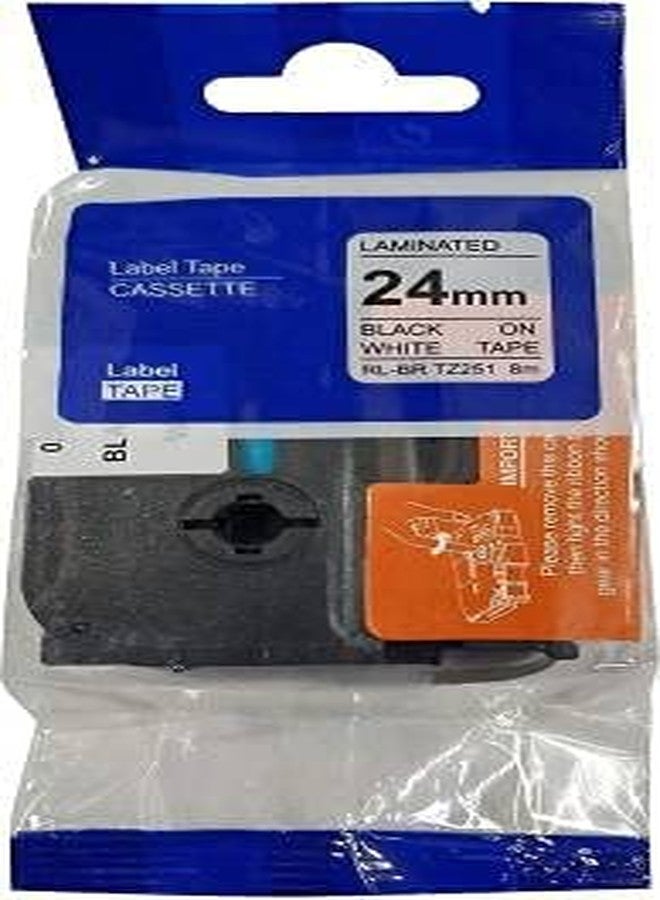 Autm Compatible for Brother TZE 251 Label Tape Cassette Black on White Tape 24mm X 8 Meters - Image 1