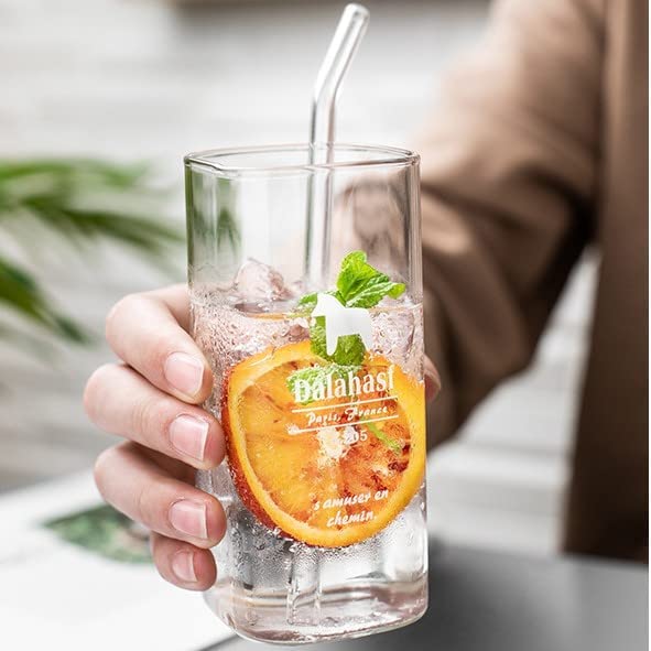 RAHAS Transparent Squre Glass Sipper Tumbler Mug for Kids Milk Fruit Juice with Glass Straw and Airtight Wooden Lid 320ml Pack of 1 - Image 5