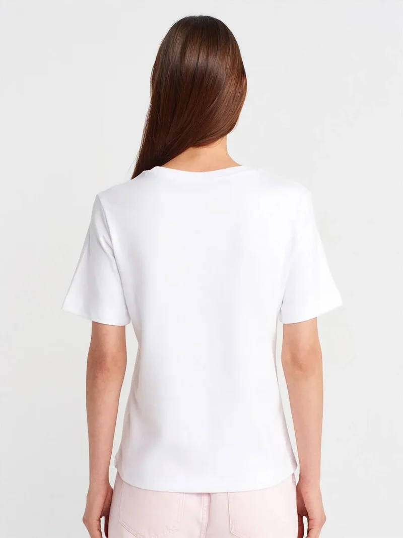 ديلفين Dilvin Women's Cotton Crew Neck T-Shirt