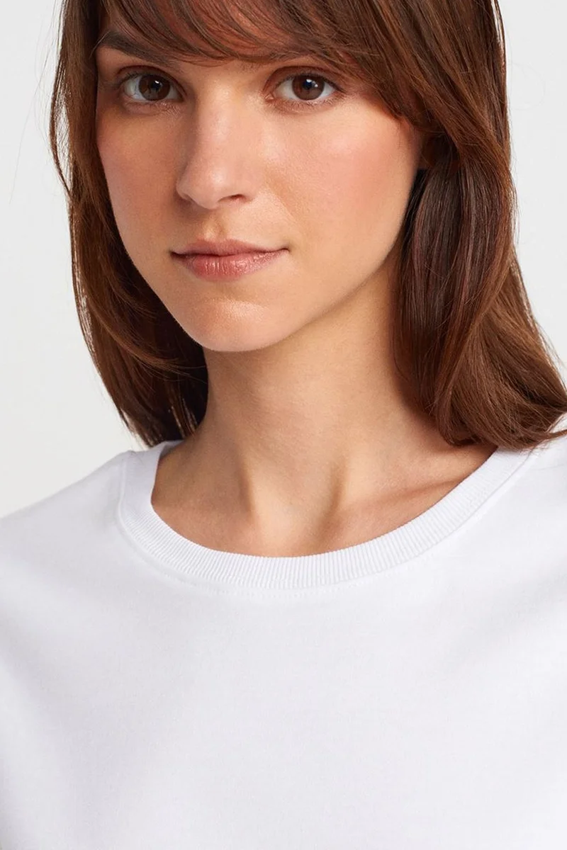 Dilvin White DILVIN Women's Cotton Crew Neck T-Shirt for Women | Best Price UAE