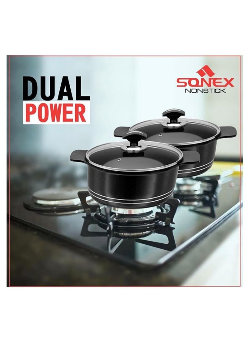 SONEX Sonex 10 Pcs Die Cast Aluminum Non Stick Cooking Pot Set -Black  - Image 3