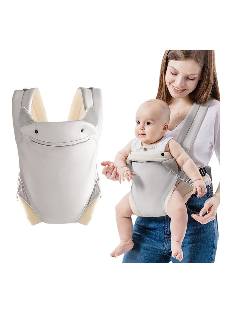 AIYISHI Baby Carrier Newborn to Toddler with Pocket, 4-in-1 Easy to Wear Ergonomic Adjustable Breathable Carrier Slings, Perfect for Baby Infants up to 15kg Toddlers, White  - Image 2