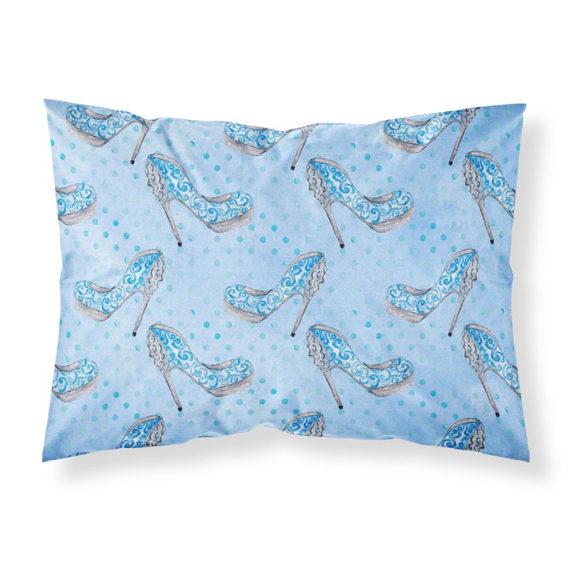 Caroline's Treasures ""Caroline's Treasures Watercolor Cinderella Shoe in Blue Pillowcase  Standard  Multicolor"" 