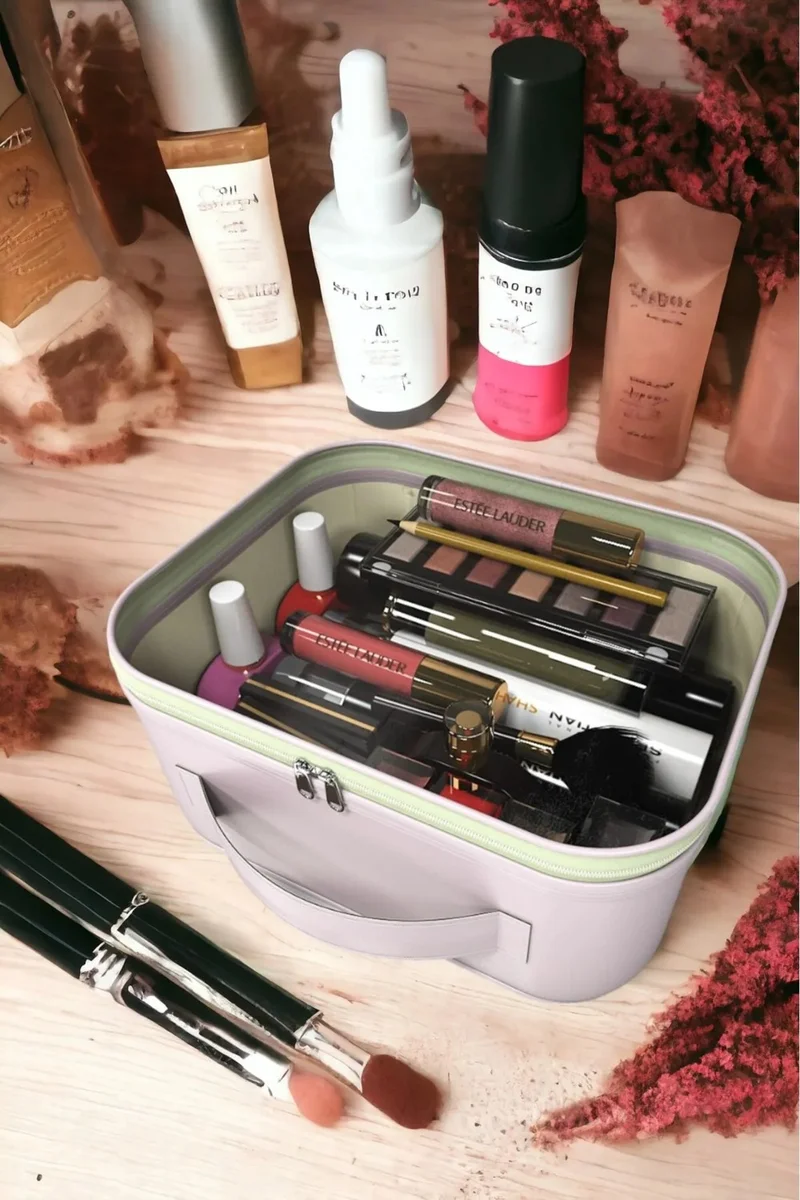 اكسيلايف Makeup Bag Transparent - Personal Care Bag Cosmetic Organizer