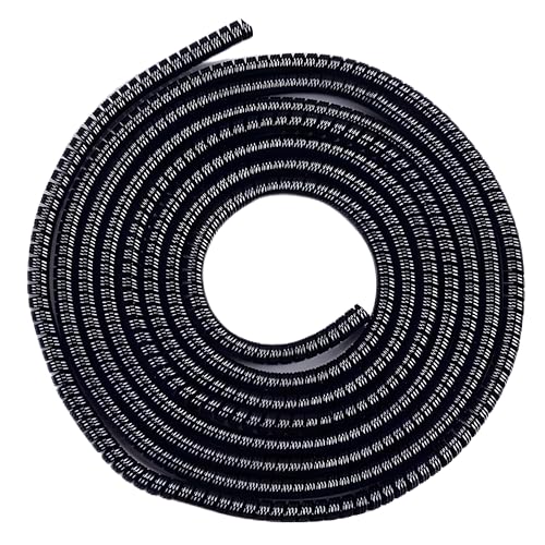 VEROX 1.5 Meter Spiral Cable Protector Wire Charger Protector Winder Compatible with iPhone Android Earphone Charging Cable (Black) - Image 1