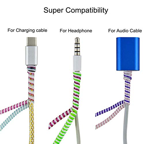 VEROX 1.5 Meter Spiral Cable Protector Wire Charger Protector Winder Compatible with iPhone Android Earphone Charging Cable (Black) - Image 5