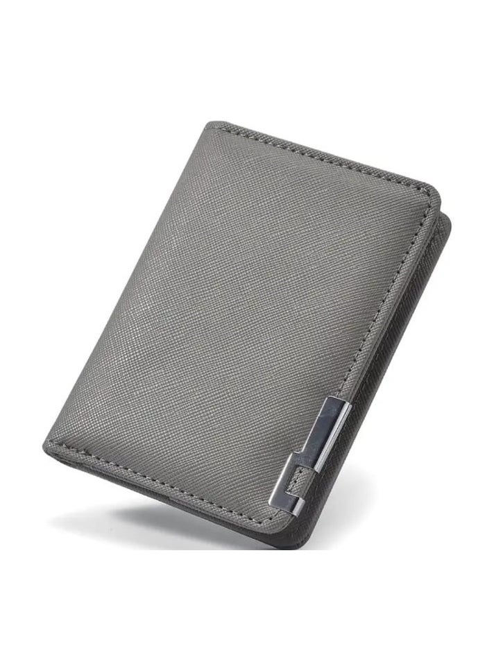 Generic Slim Business Style Wallet With Multiple Card Slots Credit Card and Driver's Licence Holder Geometric Interior Design Grey  - Image 1
