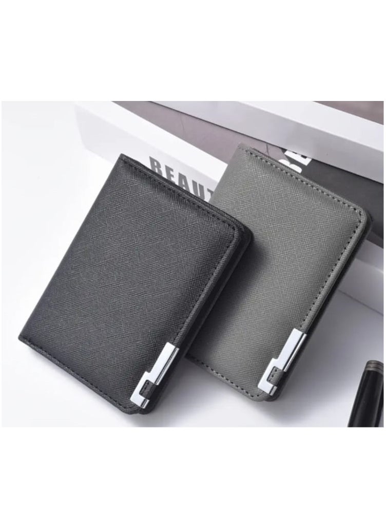 Generic Slim Business Style Wallet With Multiple Card Slots Credit Card and Driver's Licence Holder Geometric Interior Design Grey  - Image 2