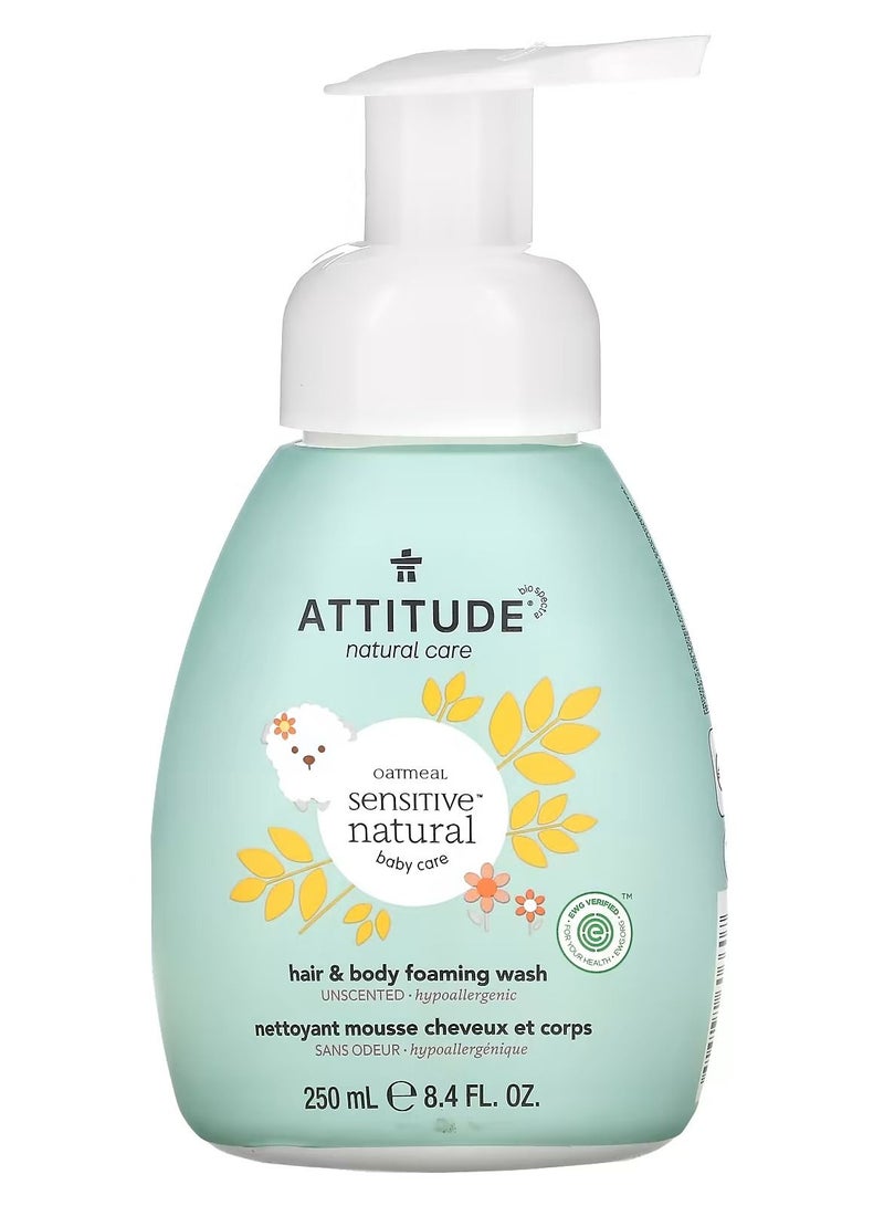 ATTITUDE, Baby, Hair and Body Foaming Wash, Unscented - Image 1
