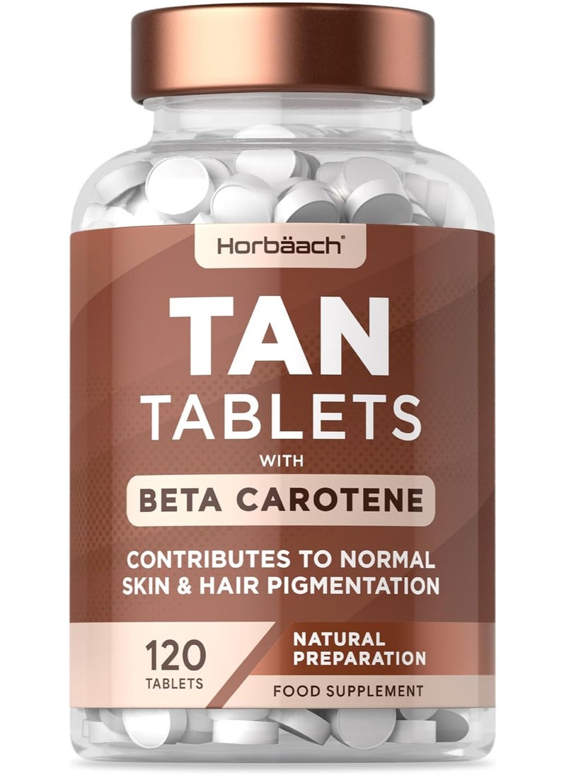 Horbaach Tanning Tablets with Beta Carotene,L-Tyrosine & Copper 120 Count  - Image 1