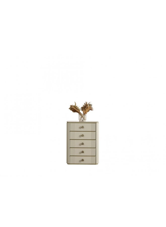 DANUBE HOME Berlin Chest Of Drawer Multifunctional Cabinet Storage Organiser Space Saving Drawer Chest Modern Design Furnitures for Bedroom Powder Beige/Gold  - Image 3