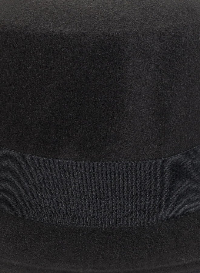 FabSeasons قبعة فيدورا/باناما الكلاسيكية من فاب سيزونز للرجال والنساء - قبعة واسعة الحواف من صوف الفelt مع حزام أسود، إكسسوار أنيق للخارجية والرسمية، تناسب قابل للتعديل، مقاس واحد (58 سم) - Image 4