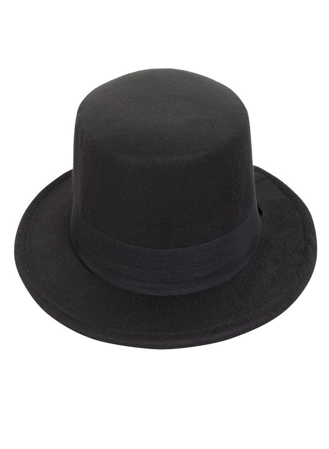 FabSeasons قبعة فيدورا/باناما الكلاسيكية من فاب سيزونز للرجال والنساء - قبعة واسعة الحواف من صوف الفelt مع حزام أسود، إكسسوار أنيق للخارجية والرسمية، تناسب قابل للتعديل، مقاس واحد (58 سم) - Image 2