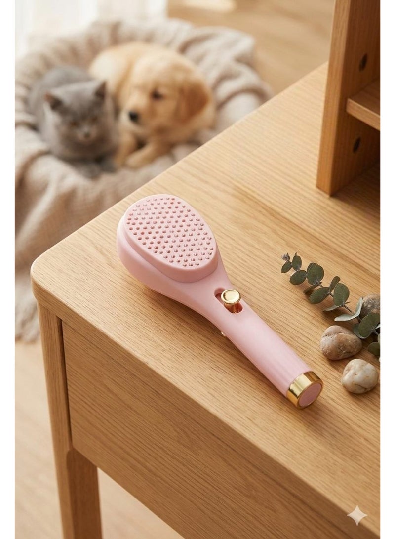 A hair brush and comb with buttons for cleaning the brush - Image 2