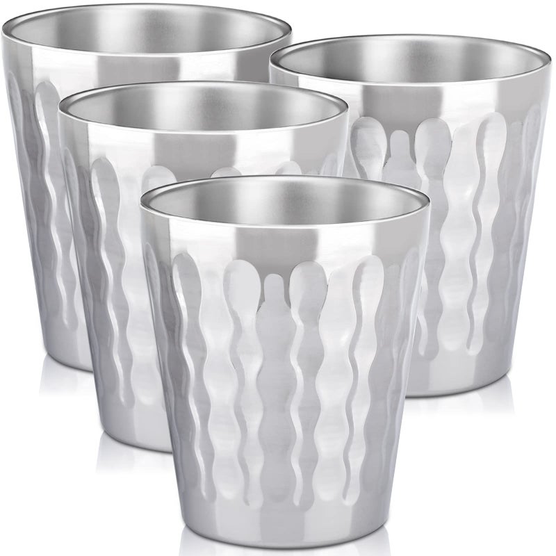 Beasea 10oz Stainless Steel Cups, 4 Pack Double Wall Metal Stackable Insulated Portable Drinking Tumblers Unbreakable Shatterproof Glasses for Home Restaurant Party Camping Travelling - Image 1