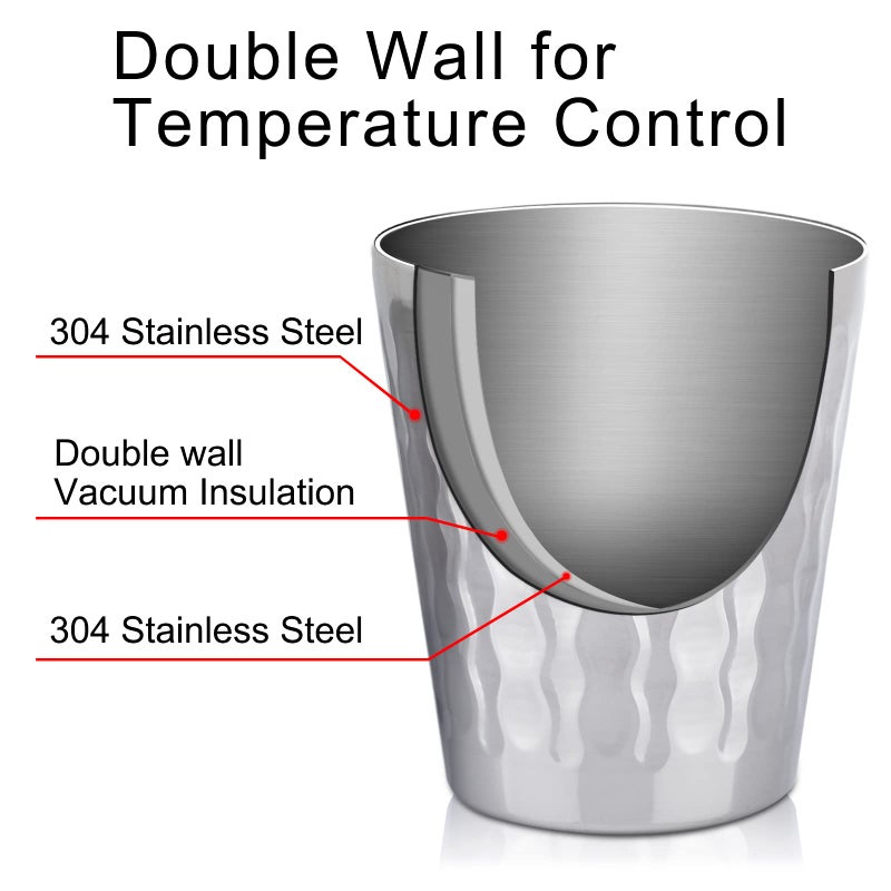 Beasea 10oz Stainless Steel Cups, 4 Pack Double Wall Metal Stackable Insulated Portable Drinking Tumblers Unbreakable Shatterproof Glasses for Home Restaurant Party Camping Travelling - Image 4