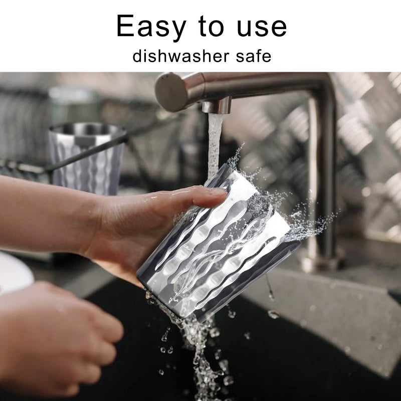 Beasea 10oz Stainless Steel Cups, 4 Pack Double Wall Metal Stackable Insulated Portable Drinking Tumblers Unbreakable Shatterproof Glasses for Home Restaurant Party Camping Travelling - Image 5