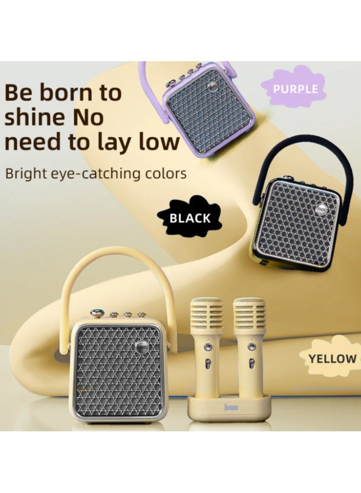 Divoom SongBird SE, Portable, Dual, Bluetooth, Microphone Speaker, Karaoke Function, High Quality Sound, Lightweight, Elegant designed Speaker, Black - Image 2