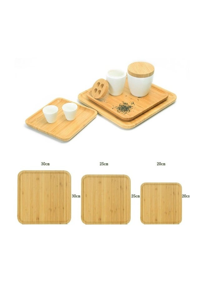 Generic Bamboo Wooden Storage Tray Square Tea Coffee Cup Breakfast Dinner Plate Bread Fruit Cake Serving Tray  - Image 2