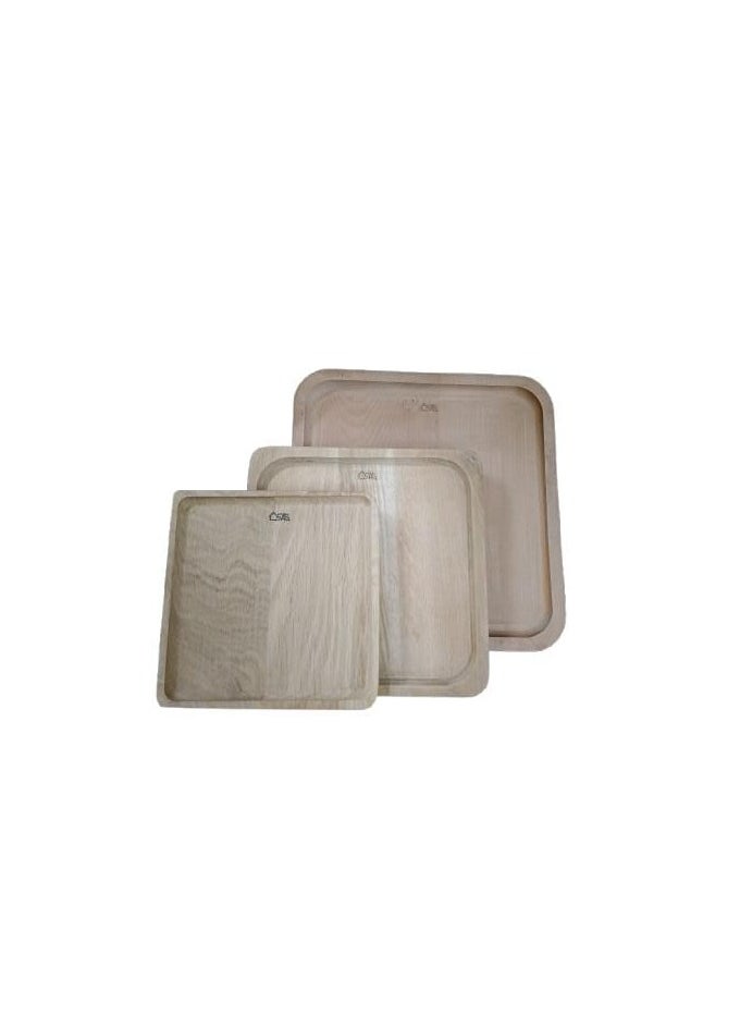 Generic Bamboo Wooden Storage Tray Square Tea Coffee Cup Breakfast Dinner Plate Bread Fruit Cake Serving Tray  - Image 1