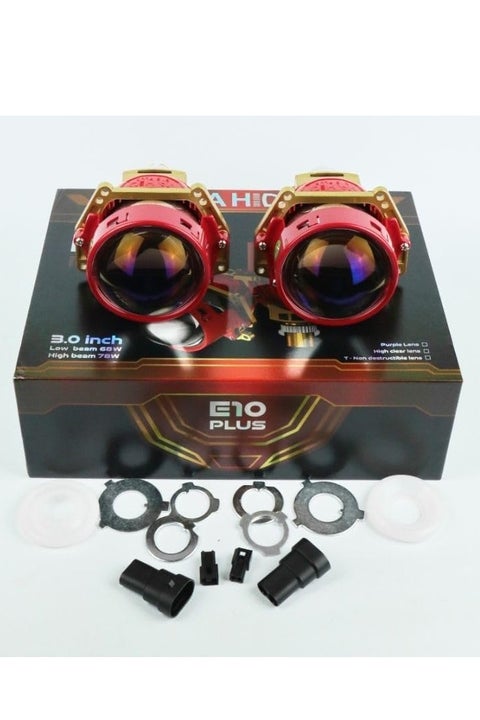 E10 Plus Hyperboloid Dual LED Projector Lens, 78W, 6500K, Array Motor Pressure LED Light Bulbs, 3 Inch Front Light Lenses, Car Lights-from MT-BEST-BUY