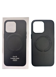 iPhone 15 Pro Max Vegan Leather Case with MagSafe Black