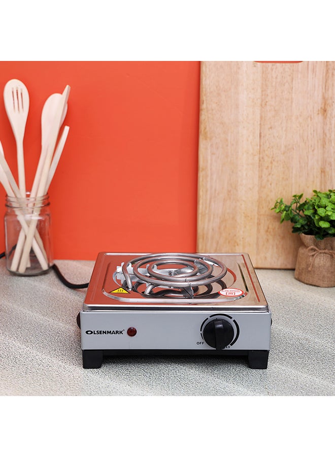 أولسنمارك طبق تسخين كهربائي واحد بقدرة 1000 وات 1000 W OMHP2093 فضي - Image 5