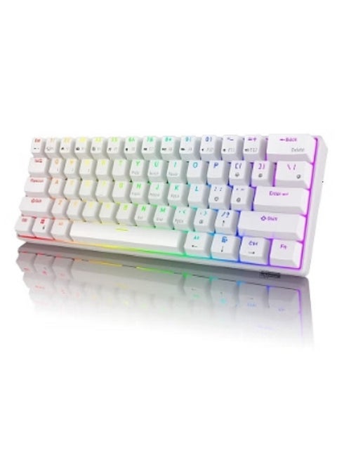 Three Mode 2.4Ghz Wireless/Bluetooth/Wired 60% Mechanical Keyboard, 61 Keys RGB Brown Switch Gaming Keyboard With Software For Win/Mac