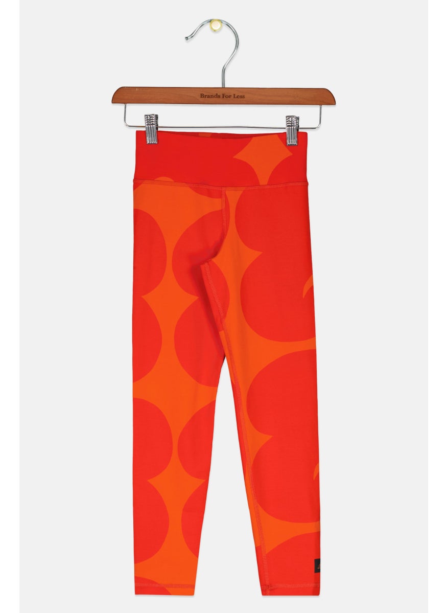 Adidas Kids Girl Sportswear Ft Training Legging, Red  - Image 1