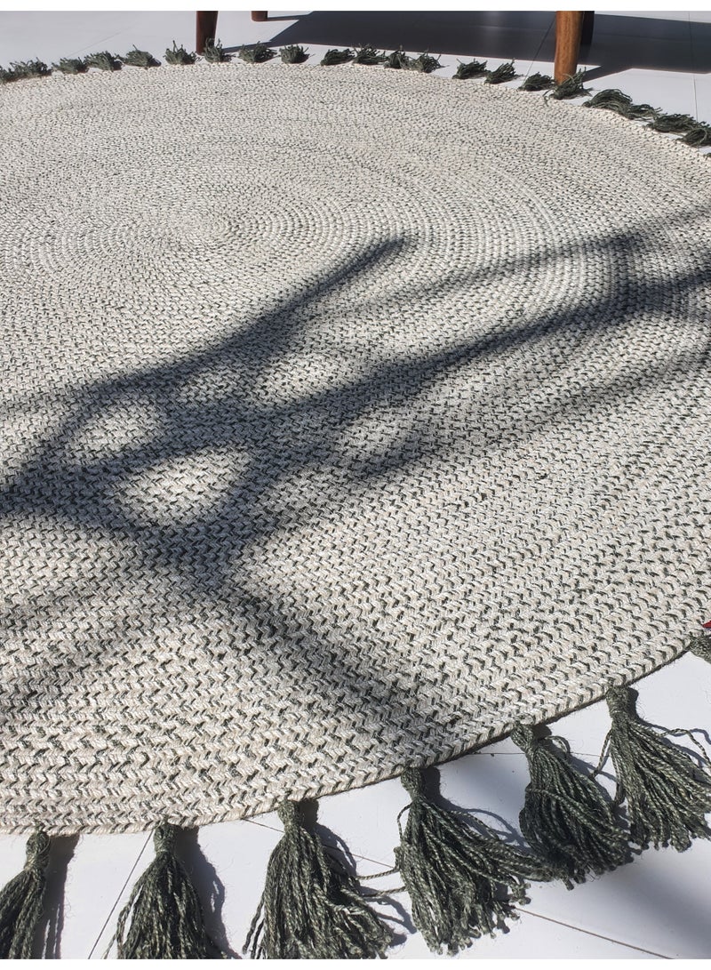 Ramsha Handmade jute area rug with tassel round rug for living room jute carpet br-083 - Image 3