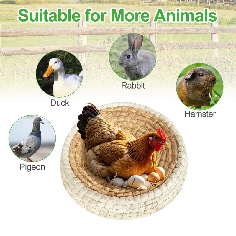 Toolzeen Chicken Nest for Chicken Coop, Handmade Woven Flat Base Straw - 2 Pack 15.5"x15.5"x3.5" Premium Laying Hen Nesting Pads (2 nest) - Image 5