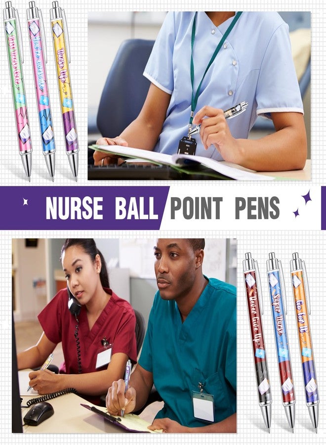Jetec 120 Pcs Nurse Pen bulk Nurse Appreciation Gifts Nursing Ball Point Pens Retractable Nurse Week Ink Pens Funny Press Pen for Medical Assistants Students Workers Office 1.0 mm Black Ink(Cute) - Image 5