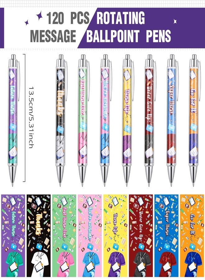 Jetec 120 Pcs Nurse Pen bulk Nurse Appreciation Gifts Nursing Ball Point Pens Retractable Nurse Week Ink Pens Funny Press Pen for Medical Assistants Students Workers Office 1.0 mm Black Ink(Cute) - Image 2