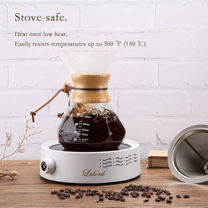 BIGTHREE Drip Coffee Maker Pot Wooden Handle Coffee Maker Borosilicate Glass Coffee Carafe With Wooden Collar LongLasting Availability Hold 46 Cups 800 Ml Clear - Image 5