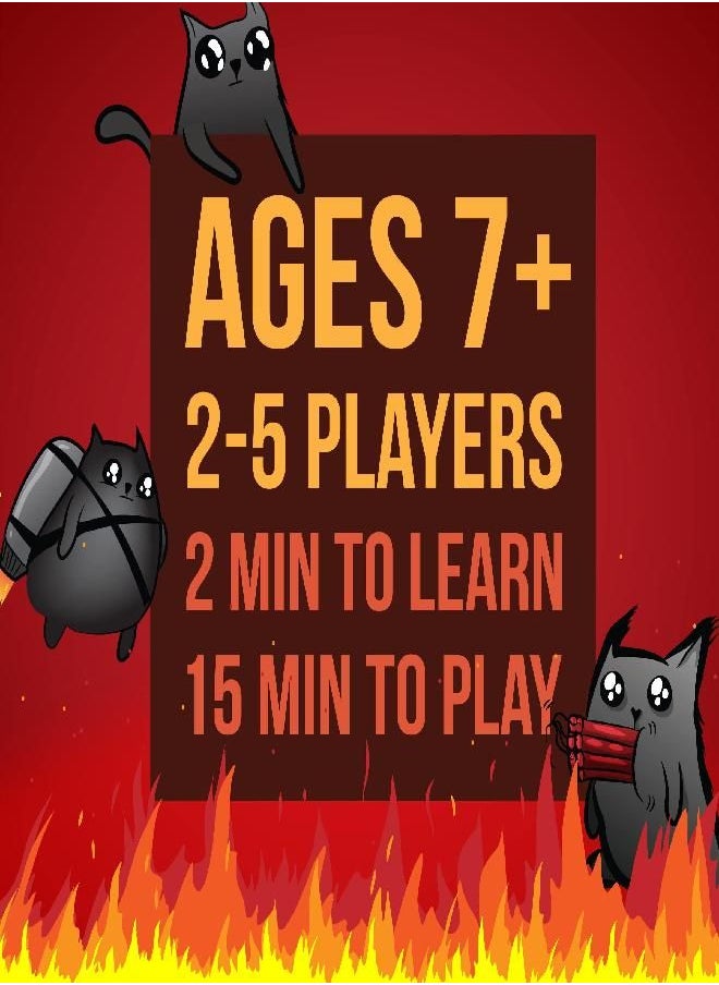Exploding Kittens LLC Exploding Kittens Card Game - Original Edition, Fun Family Games for Adults Teens & Kids - Fun Russian Roulette Card Games - 15 Min, Ages 7+, 2-5 Players  - Image 1