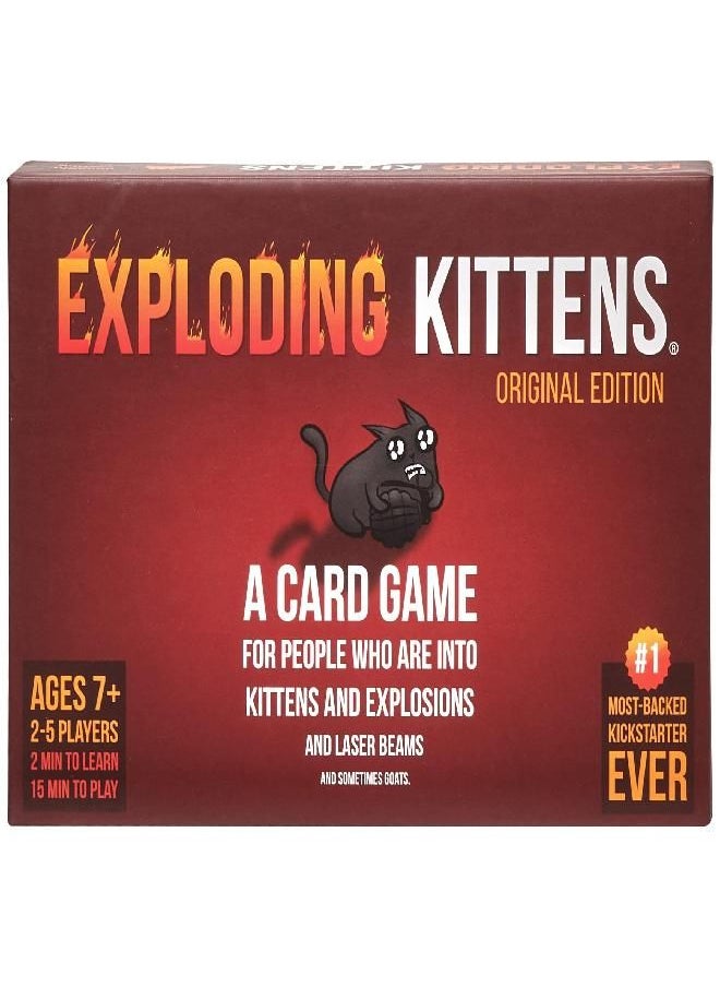 Exploding Kittens LLC Exploding Kittens Card Game - Original Edition, Fun Family Games for Adults Teens & Kids - Fun Russian Roulette Card Games - 15 Min, Ages 7+, 2-5 Players  - Image 4