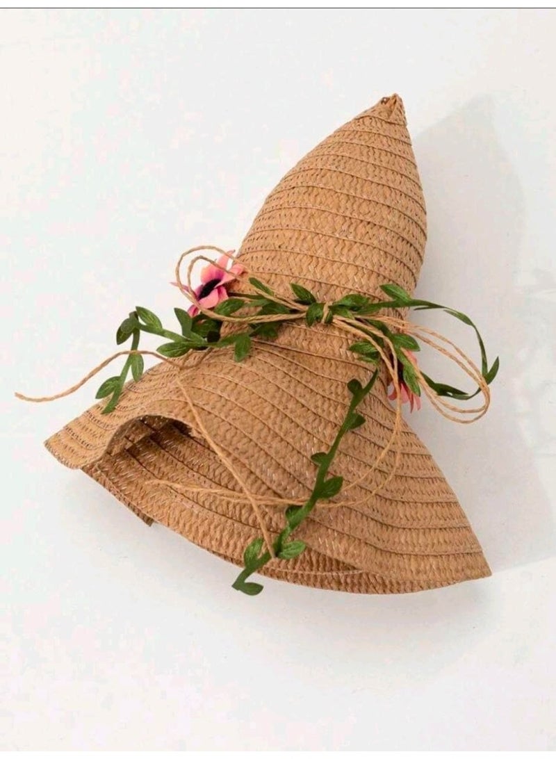 SHEIN 1pc Women's Khaki Wavy Striped Bow Summer Beach Sun Hat, Elegant Sun Protection For Beach Travel And Vacation - Image 4