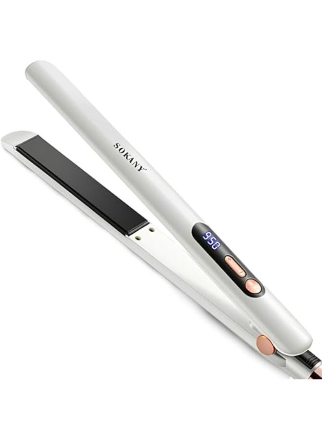 sokany SK-1928 Professional Hair Straightener – Ceramic Coating Flat Iron with PTC Fast Heating, Auto Shut-Off 60 Minutes, 360° Swivel Cord, Quick Heat Recovery, Smooth & Frizz-Free Styling - Image 1