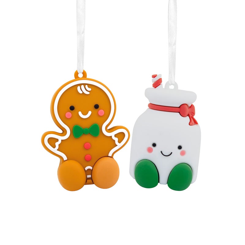 Hallmark Better Together Gingerbread and Milk Magnetic Plastic Christmas Ornaments  Set of 2 (0001HGO3026) - Image 1