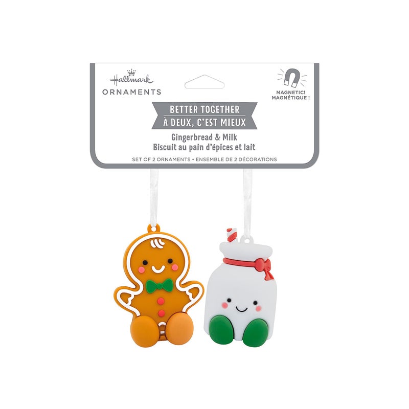 Hallmark Better Together Gingerbread and Milk Magnetic Plastic Christmas Ornaments  Set of 2 (0001HGO3026) - Image 3