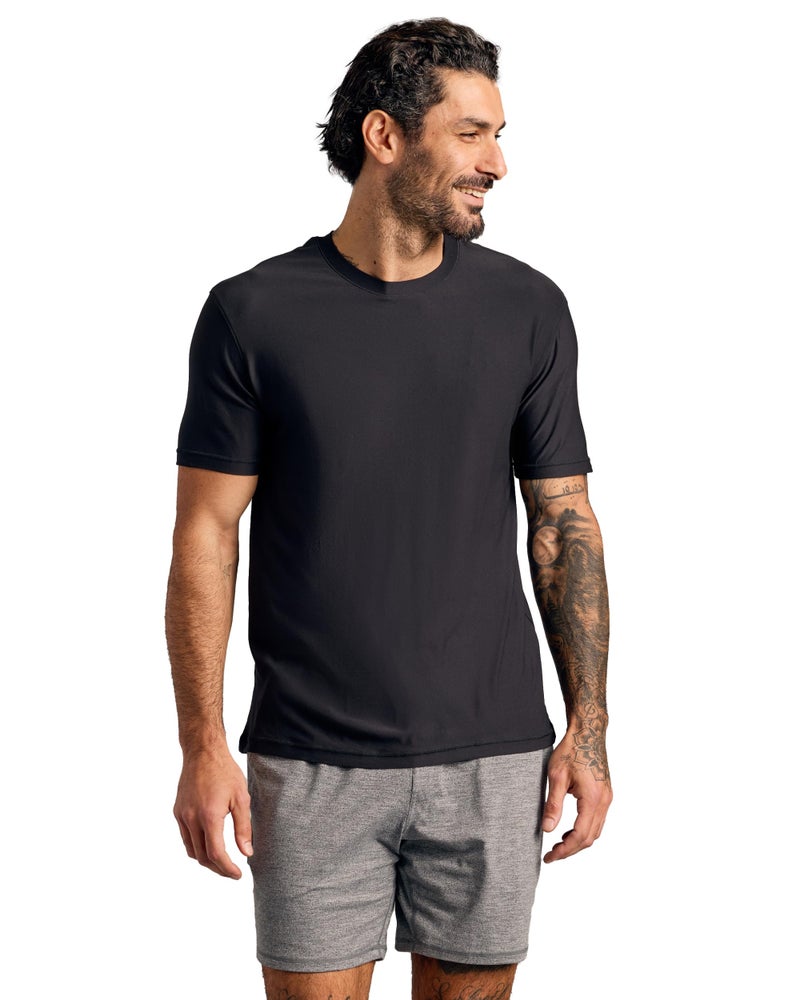 True Classic Men's Short Sleeve Active Crew Neck T-Shirt, Black, Medium - Image 1