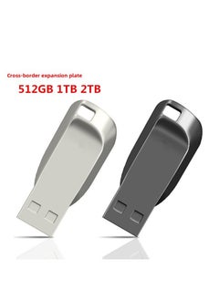 ماركة غير محددة صفارة معدنية مقاومة للماء USB USB مفتاح سلسلة USB 8G 16G 32G 64G 512g 2TB 1TB - اللون: أسود - السعة: 32G-256GB  - Image 2