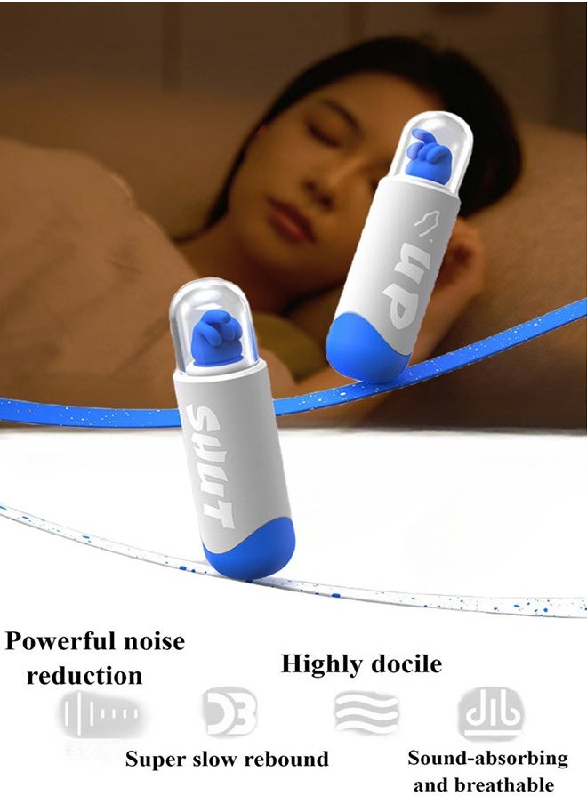Lemon Sleep Earplugs, Noise Reduction Earplugs For Children And Adults, Reusable Noise Reduction Earplugs, Ear Protection Sleep Earplugs, Sleep Snoring, Work, Swimming, Travel, Study, Concerts(Blue)  - Image 1