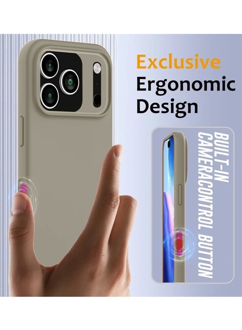 ACLIX Soft Liquid Silicone Case Cover for Apple iPhone 17 Pro Max 5G (2025) – Slim Shockproof Full Body Protective Phone Case with Anti-Scratch Microfiber Lining & Smooth Matte Finish Titanium - Image 5