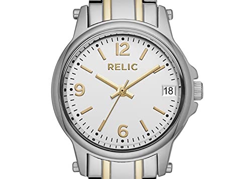 Relic by Fossil Womens Matilda ThreeHand Date Silver and Gold TwoTone Alloy Metal Bracelet Watch Watch for Women - Image 3