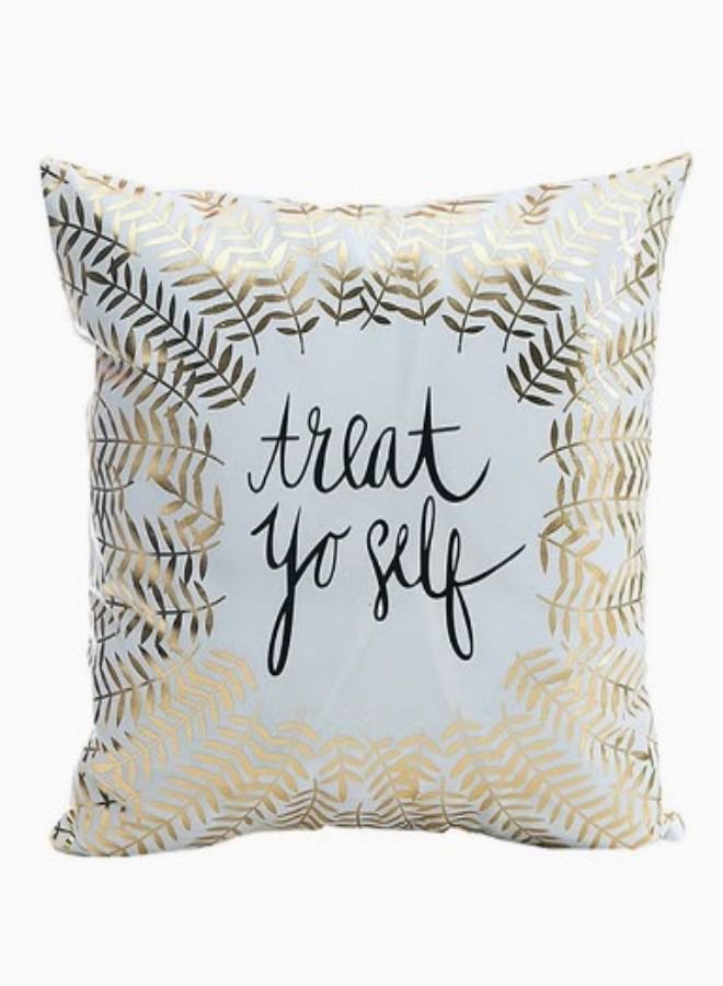 ANSELF Treat Yo Self Printed Decorative Cushion Cover - Image 1