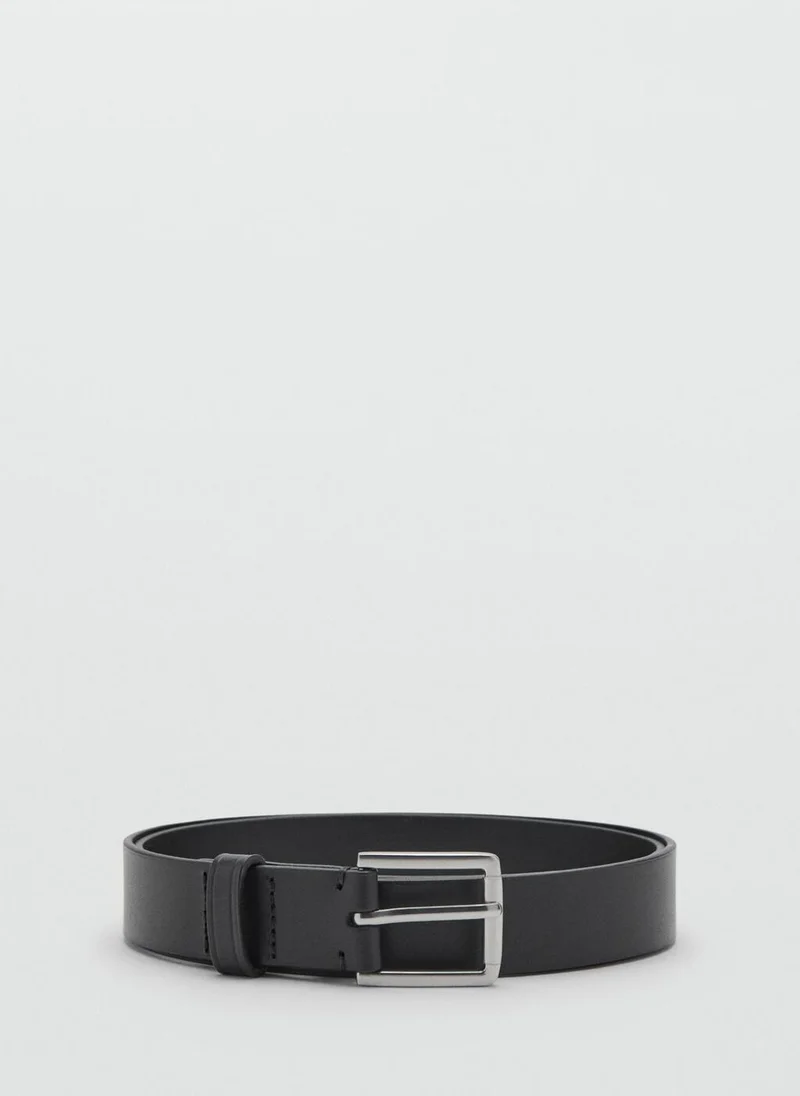 Mango Man Buckle Leather Belt