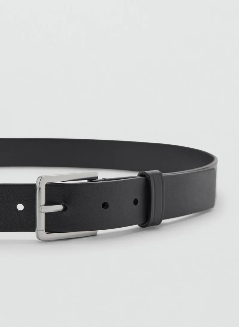 Mango Man Buckle Leather Belt